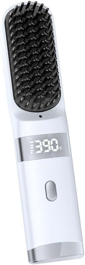 Cordless Hair Straightener Brush for Travel with USB Charging