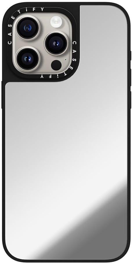 Reflective Mirror iPhone 15 Pro Max Case with 4.9ft Drop Protection