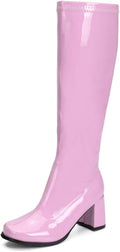 LIURUIJIA Women's Gogo Knee High Block Heel Boots - Retro 60s Look