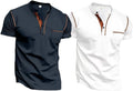 Men's Henley Short Sleeve T-Shirt Casual Top - Lightweight Summer Tee