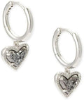 Kendra Scott Ari Heart Huggie Earrings - Playful Platinum Drusy