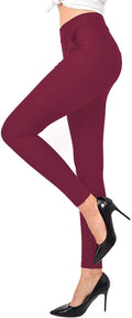 Womens Red Skinny Dress Pants - High Rise Pull On Trousers