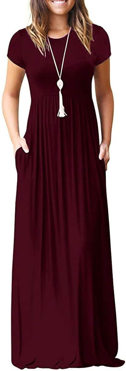 DEARCASE Maxi Dress for Women with Pockets - Casual Summer Style