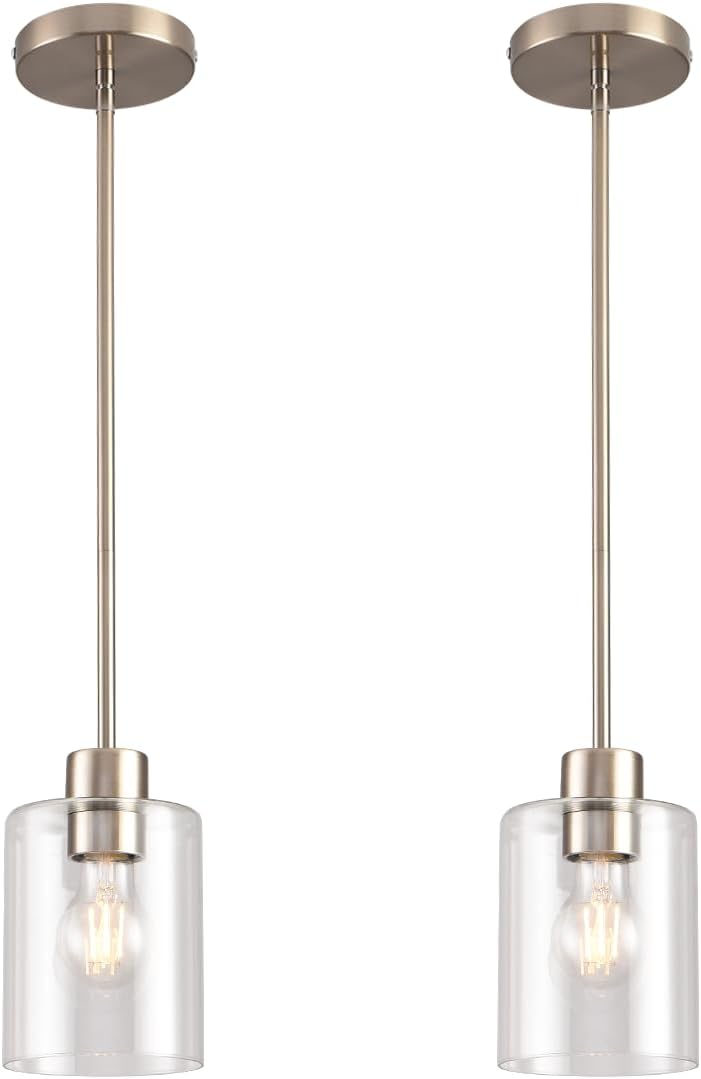 Brushed Nickel Pendant Lights for Modern Farmhouse Decor