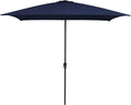8x10 ft Rectangular Patio Umbrella with Crank - Large Navy Shade