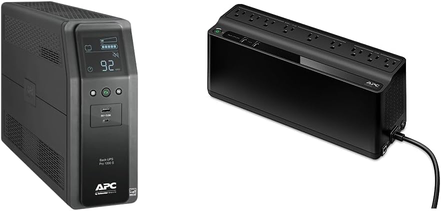 APC UPS Battery Backup Bundle with Surge Protection for Home