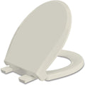 Round Toilet Seat Almond 16.5 in Slow Close Quick-Release Hinges