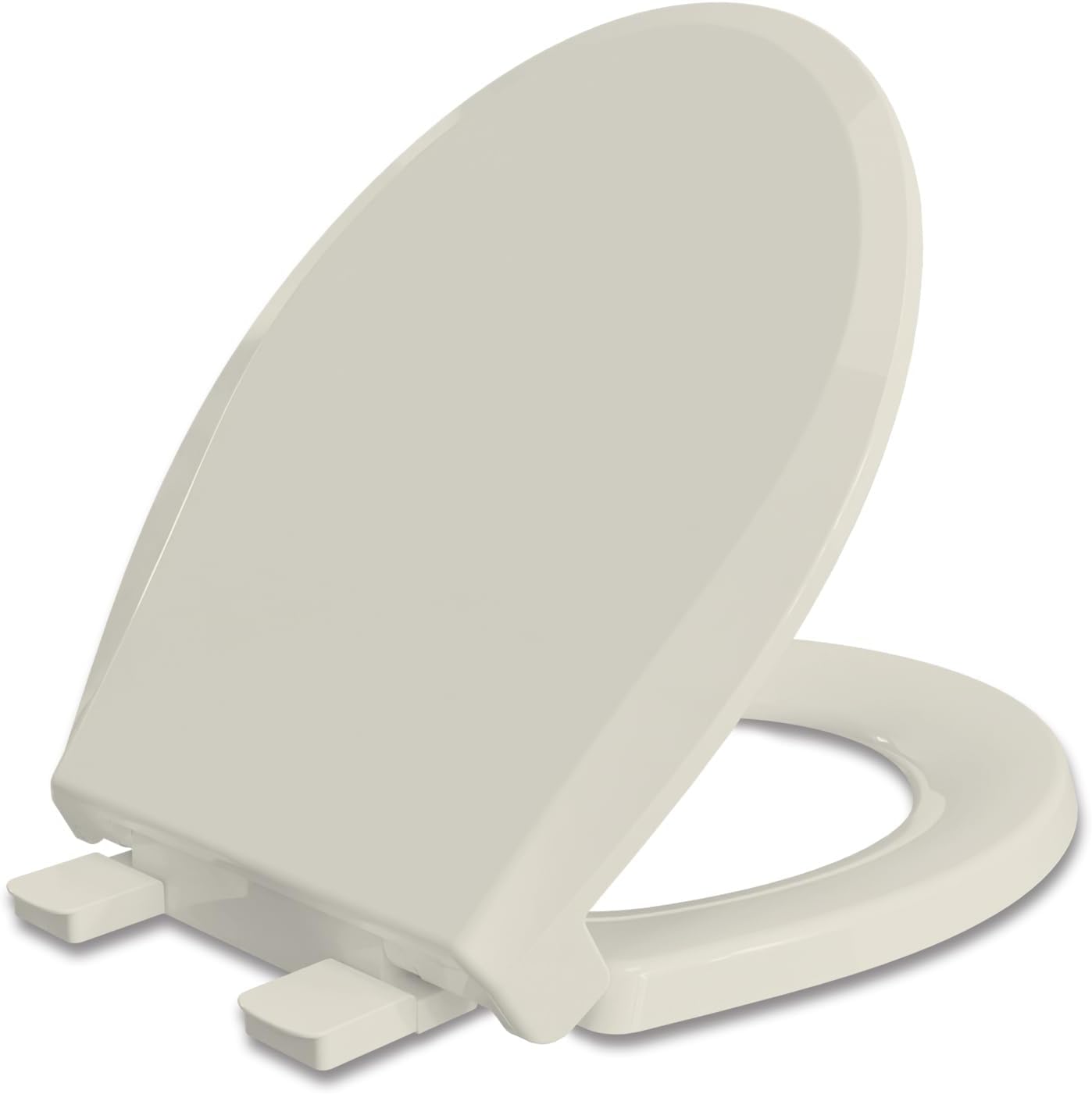 Round Toilet Seat with Slow Close and Quick-Release Hinges