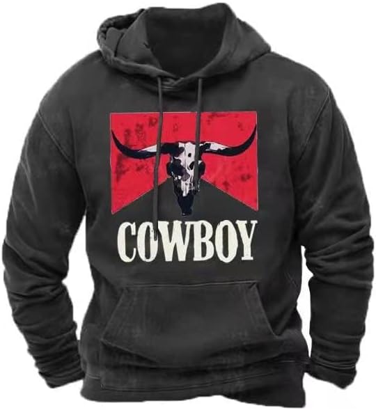 Western Aztec Cowboy Hoodie for Men