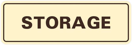 Standard STORAGE Door/Wall Sign - Ivory/Dark Brown - Small Pack
