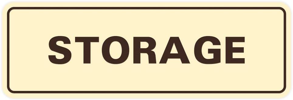 Standard STORAGE Door/Wall Sign - Ivory/Dark Brown - 5 Pack