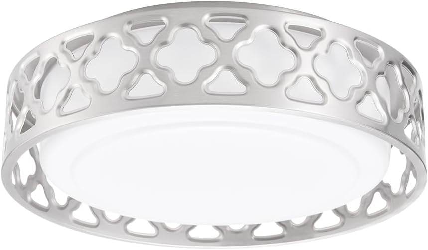 Flush Mount Ceiling Light with Dimmable LED and Brushed Nickel Finish