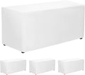 PLOYMONO White Fitted Tablecloth 4 Pack for 6 ft Rectangular Table