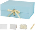 Skivra Large Blue Gift Box with Ribbon - Extra Large Collapsible