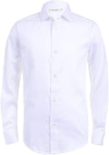 Boys' Long Sleeve Sateen Dress Shirt - Button-Down, Modern Fit