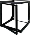 Vertical Cable 8U Open Wall Mount Frame Rack with Hinge - Easy Access