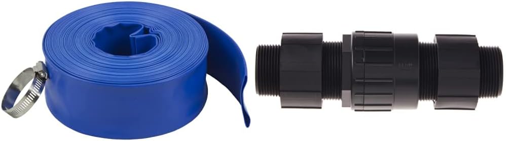 Heavy-Duty Swimming Pool Backwash Hose & Check Valve Set