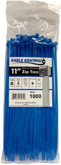 Kable Kontrol Blue Zip Ties 11 Inch 1000 Pcs for All Needs