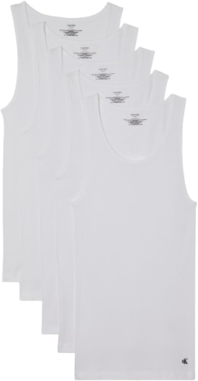 Calvin Klein Men's Cotton Classics 5-Pack Tanks for Comfort