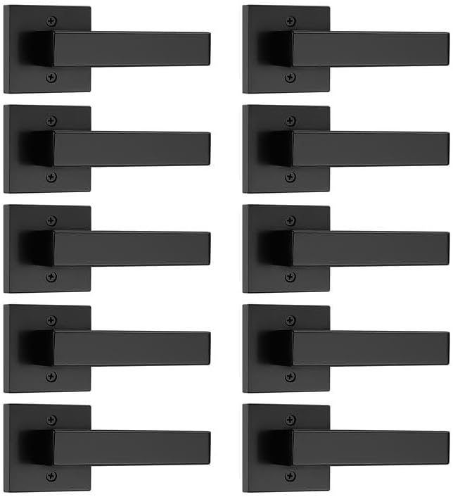 Probrico 10 Pack Black Dummy Door Levers for Modern Homes