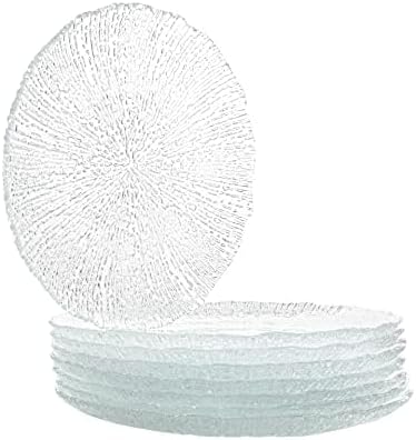 Vikko Salad Plate Set of 6 Elegant Textured Glass 8.5 Inch