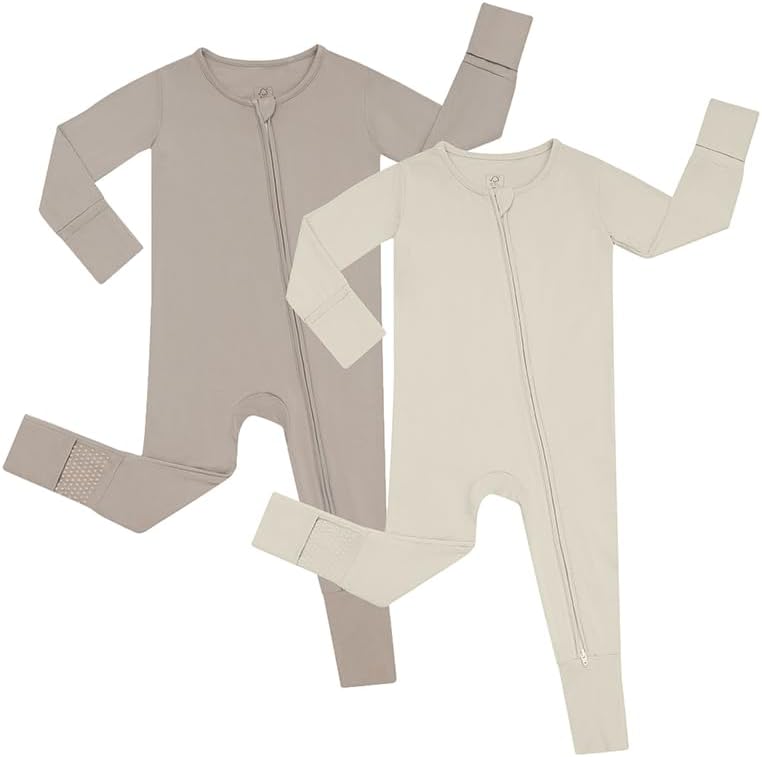 Ultra-Soft Bamboo Sleeper with Fold Over Mittens for Babies