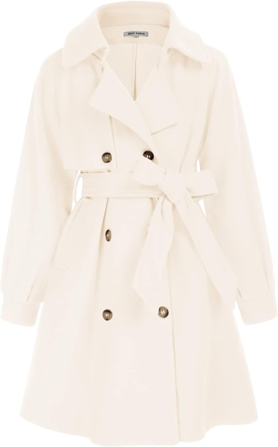 Stylish Girls Dress Coat with Lapel Wool Blend for Winter Wear