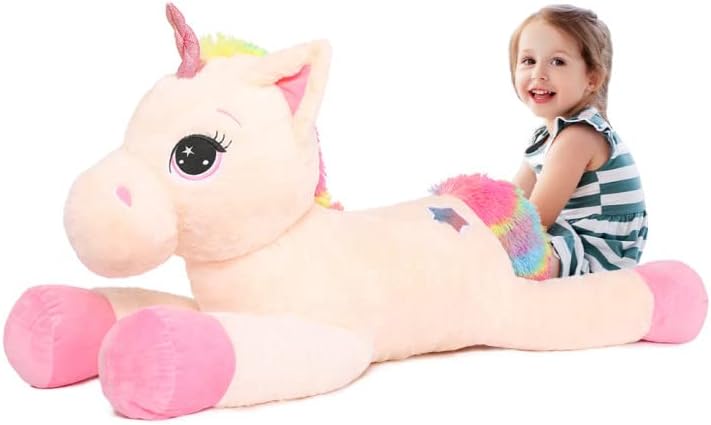 43 Inch Big Unicorn Plush Toy for Kids - Soft and Cuddly Gift
