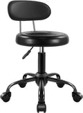 Rolling Stool with Wheels Swivel Stool with Back - Adjustable PU