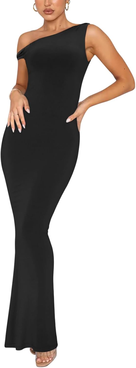 REORIA Women's Summer One Shoulder Formal Maxi Dress Review