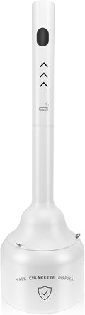 Steel Cigarette Butt Receptacle Disposal Outdoor - 5 Gallon White