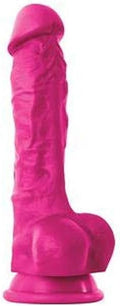 Colours Pleasures 7 in Silicone Dildo Pink - Realistic, Harness Ready