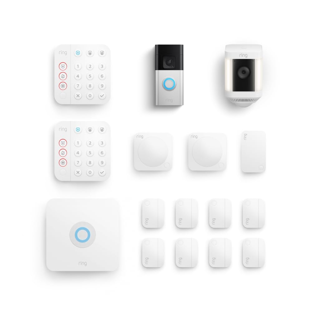 Ultimate Home Security Bundle: Ring Doorbell, Spotlight Cam, Alarm