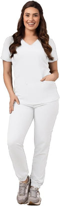 Green Town Scrubs for Women Scrub Set - Comfortable 2-Piece V-Neck