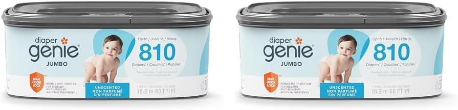 Diaper Genie Jumbo Refill | Holds 810 Diapers | Pack of 2
