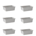6-Pack 20 in x 15 in x 7 in 9 Gallon White Polypropylene Bus Tub