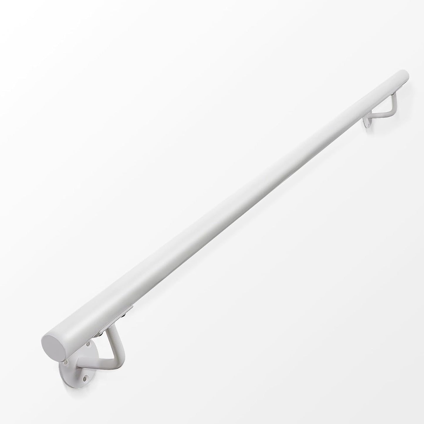 4 FT Heavy Duty White Metal Stairs Railing for Safety and Style