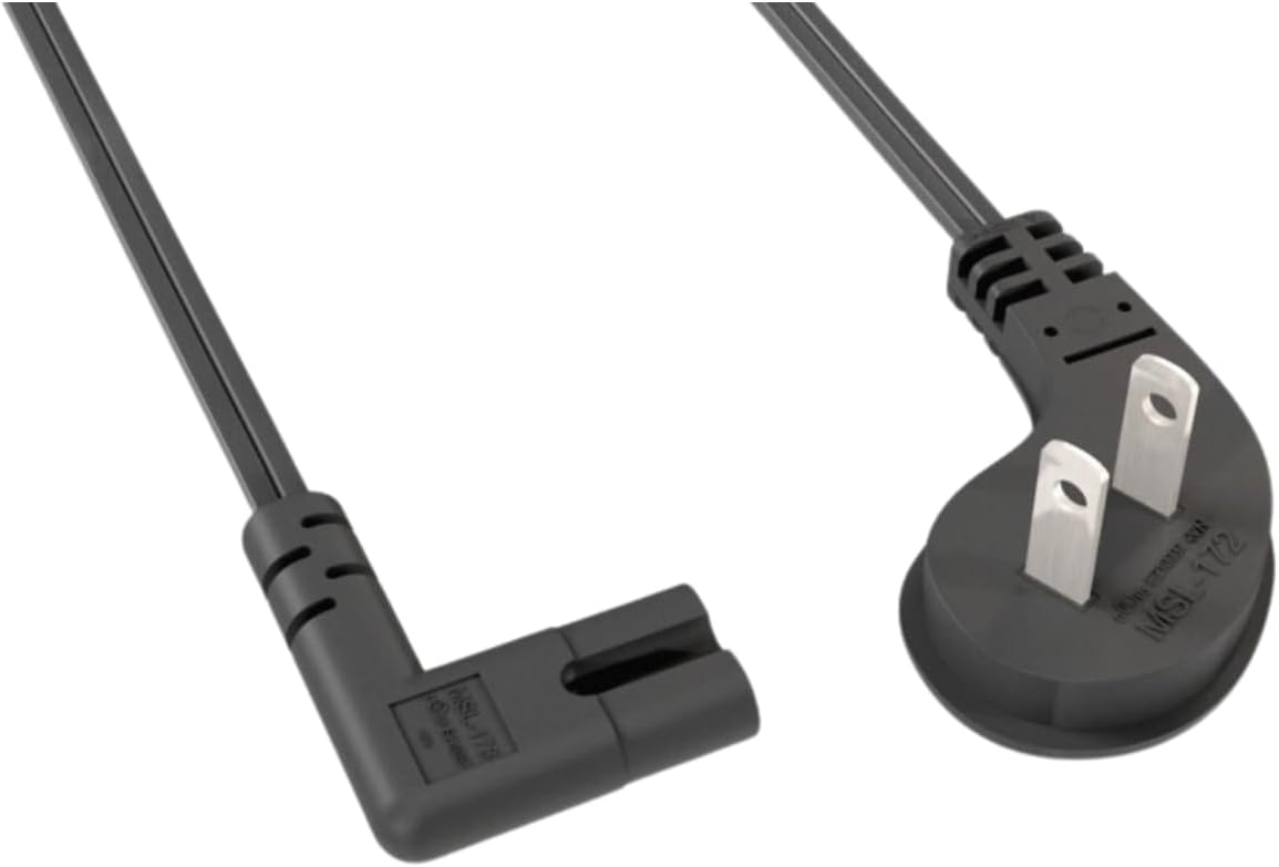 2Pack 15ft Right-Angle Power Cord for Sony PS4/PS5 - Convenient Replacement