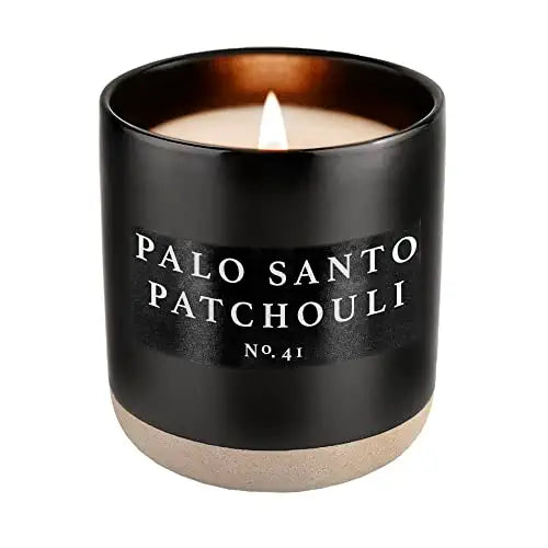 Palo Santo Patchouli Soy Candle for Home with 60+ Hour Burn