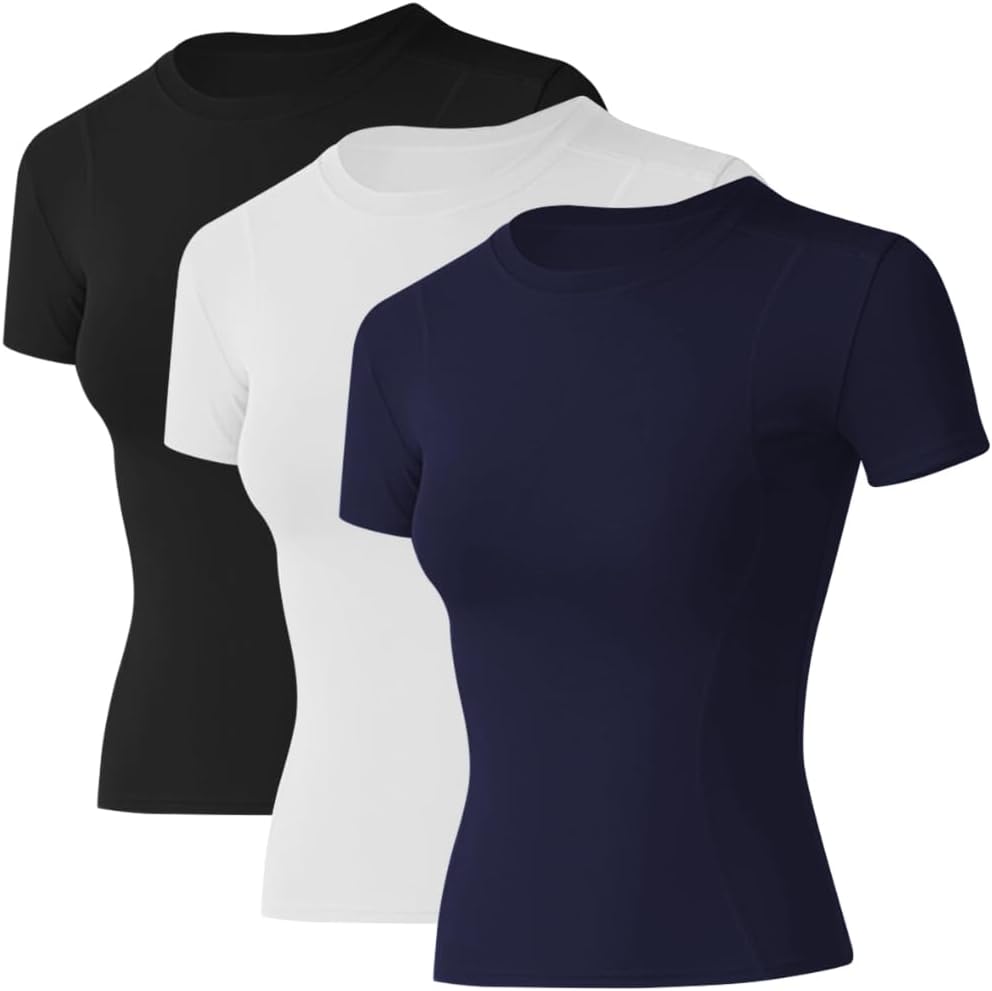 Loovoo Women Workout Shirts for Gym and Yoga - Compression Tee