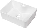 Rectangle Bathroom Vessel Sink 16x12 in - Modern White Porcelain