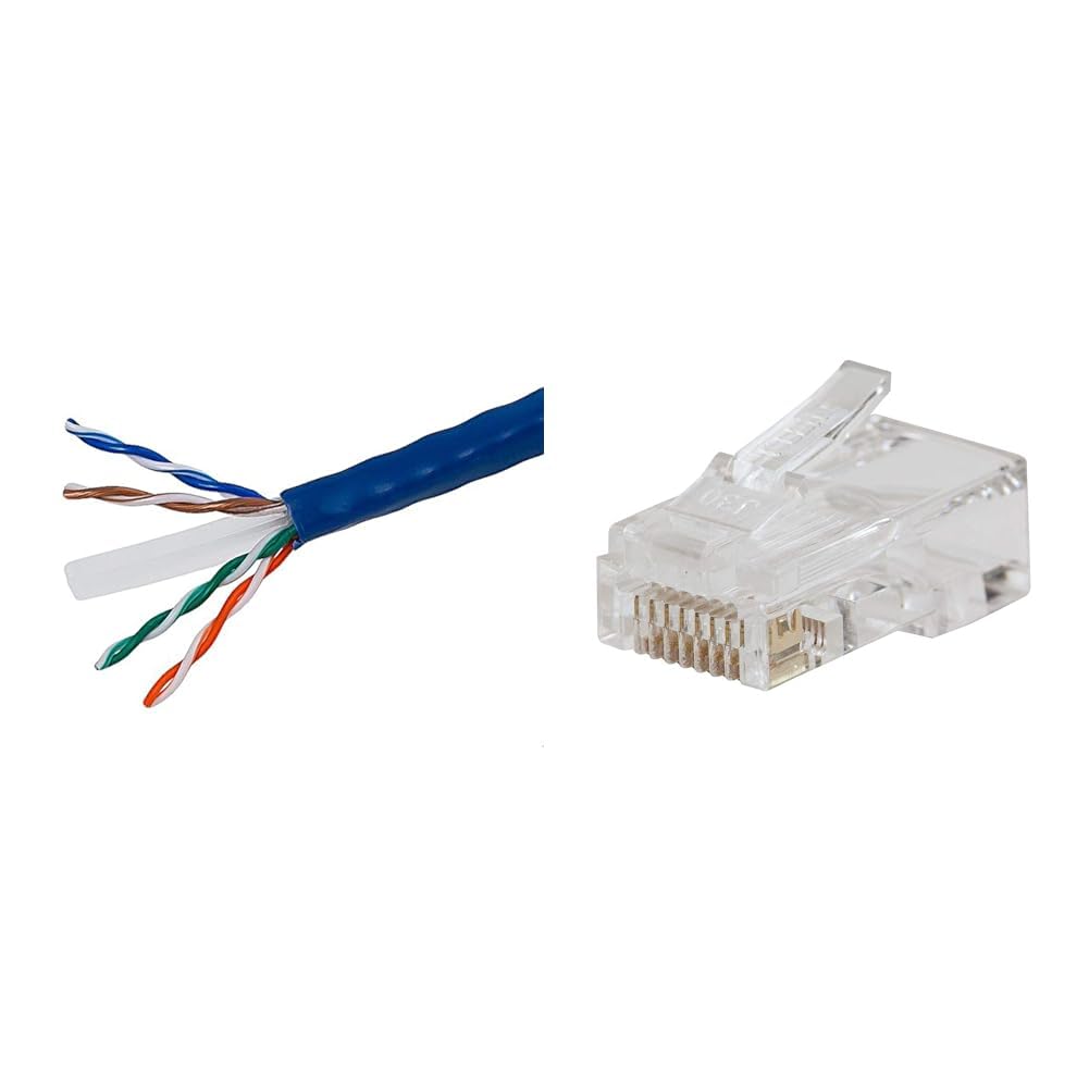 Monoprice Cat6 Ethernet Bulk Cable and Klein Tools Pass-Thru Plugs
