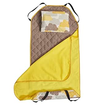 Cozy CR4Kids Nap Mat for Toddlers - Large Brown/Yellow Design