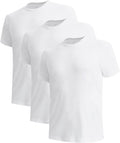 Slim Fit Mens White Undershirts 3 Pack - Moisture-Wicking Tees