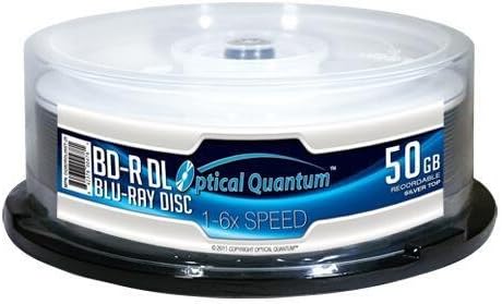 25 Pack 6X 50GB BD-R DL Blu-Ray Blank Discs for High-Quality Storage