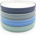 Kids 7.8 Porcelain White Plates with Silicone Sleeves - Non Slip Kids
