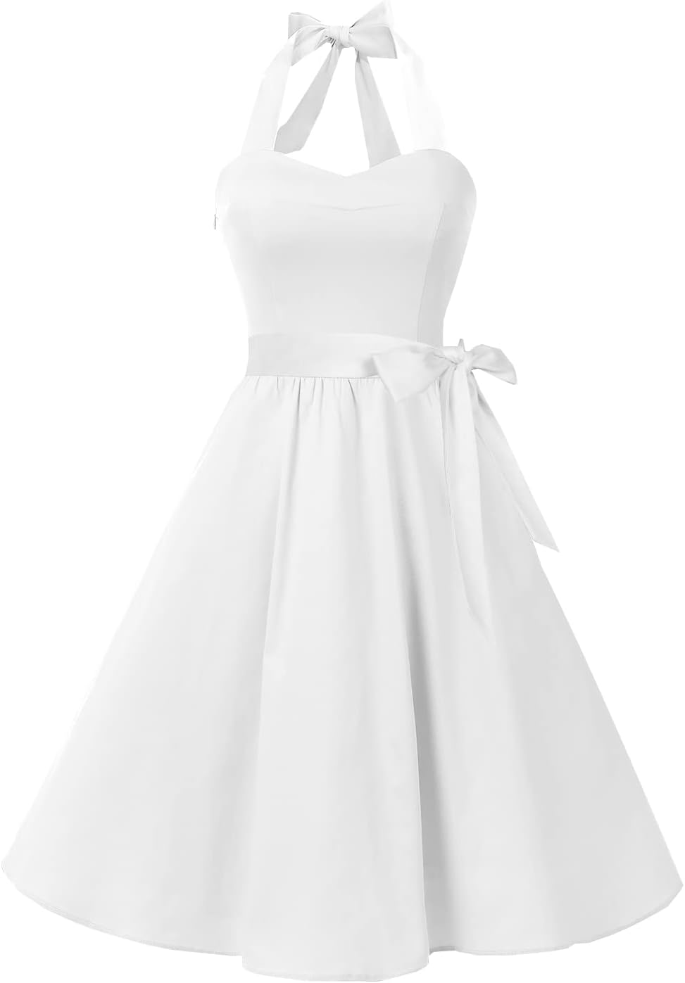 Vintage Polka Audrey Dress 1950s Halter Retro Cocktail Dress