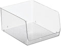 mDesign Wide Stackable Plastic Food Storage Organizer Bin - Clear 4