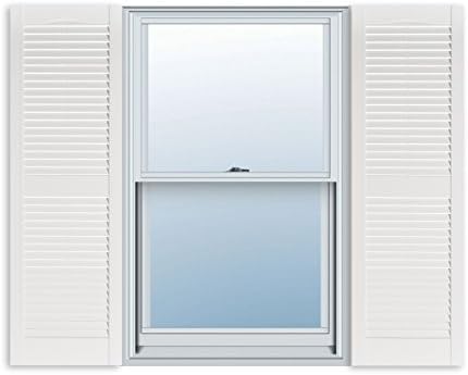 Exterior Solutions Standard Louver Vinyl Shutter Pair, 15in x 71in