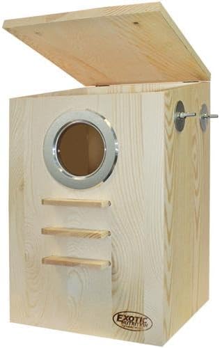 Squirrel Nest Box with Hinged Lid for Small Pets and Birds
